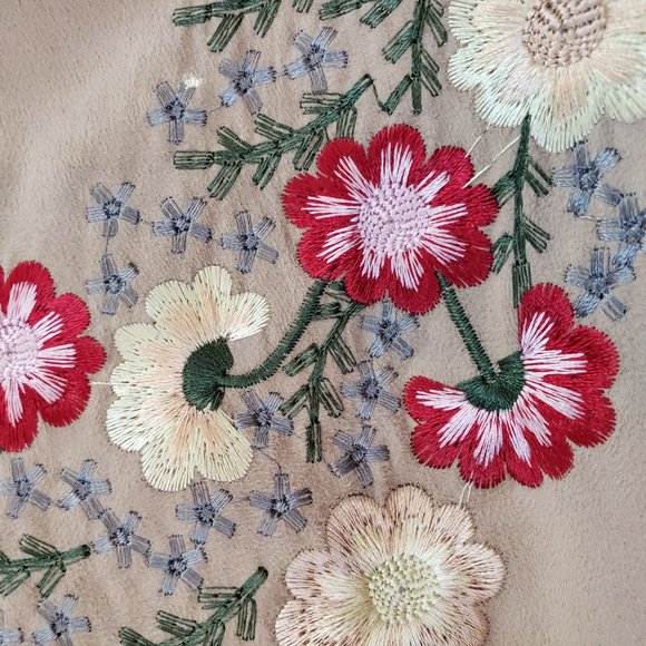 Mad Bags Handmade Natural Taffeta Silk Embroidered Flower Shoulder/Hand Bag - Picture 7 of 9